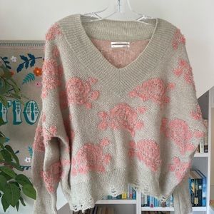 ANTHROPOLOGIE floral sweater